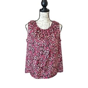 Banana Republic Fuchsia and Black Patterned Blouse